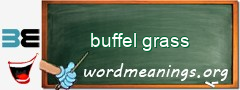 WordMeaning blackboard for buffel grass